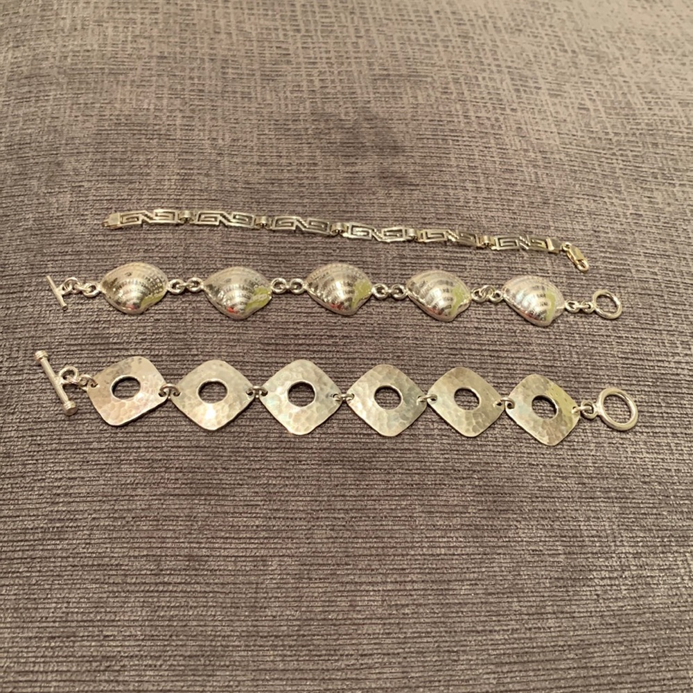 Lot of 3 silver bracelets